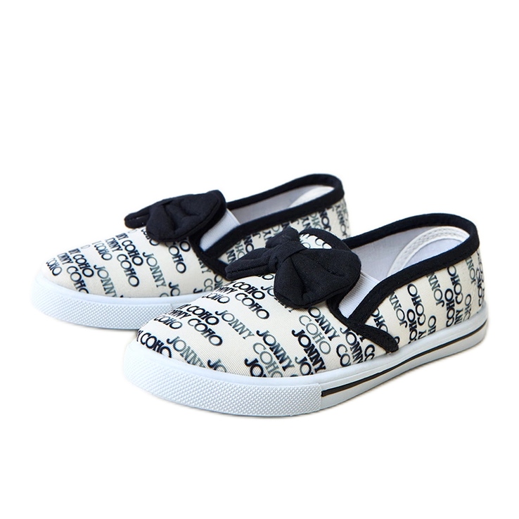 Adidași pentru copii albi cu un arc missi