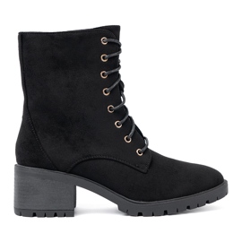 Shelvt Cizme negre confortabile cu un deget rotund negru