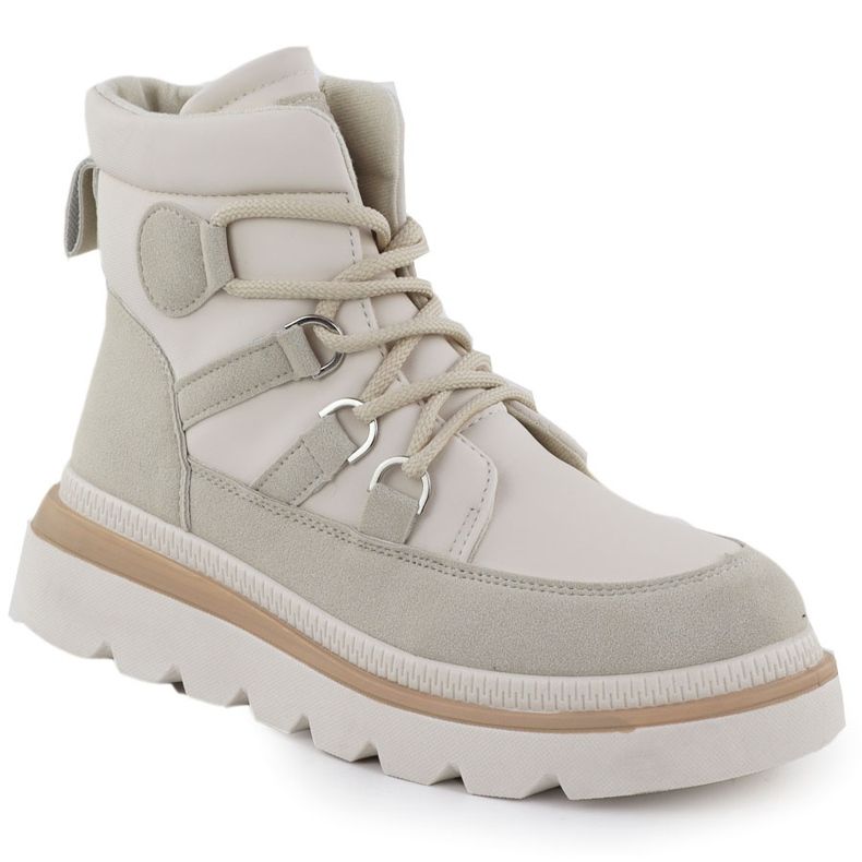 Cizme pentru femei pe platformă Beige News 9247 bej