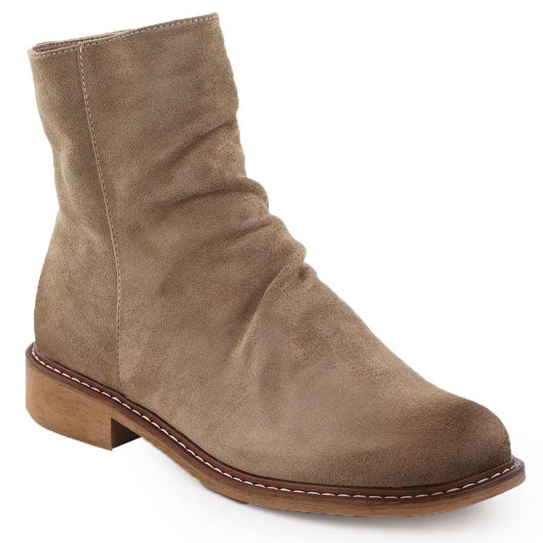 Cizme de piele de căprioară pentru femei maro Potocki Z25-SZ12716 bej