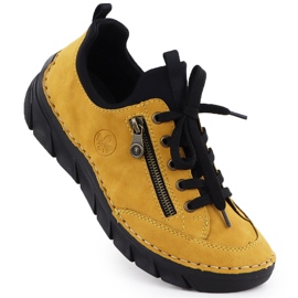 Pantofi pentru femei confortabili galbeni Rieker 55073-68 Pantofi pentru femei confortabili galbeni Rieker 55073-68
