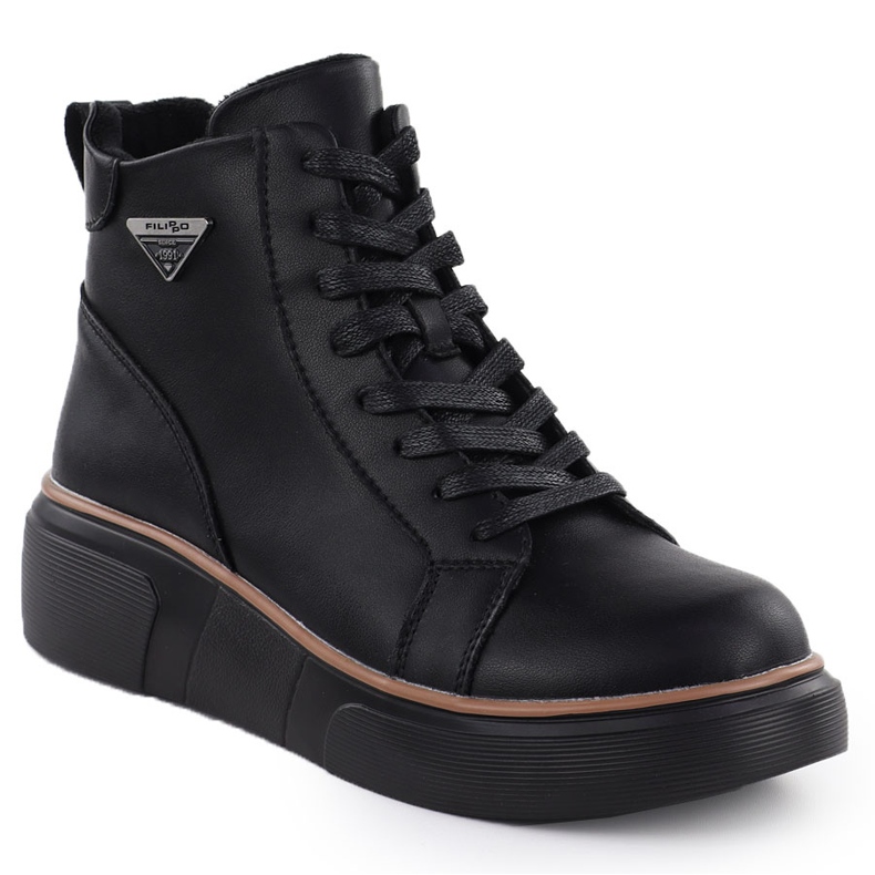 Cizme de piele pentru femei pe pană Black Filippo DBT6452