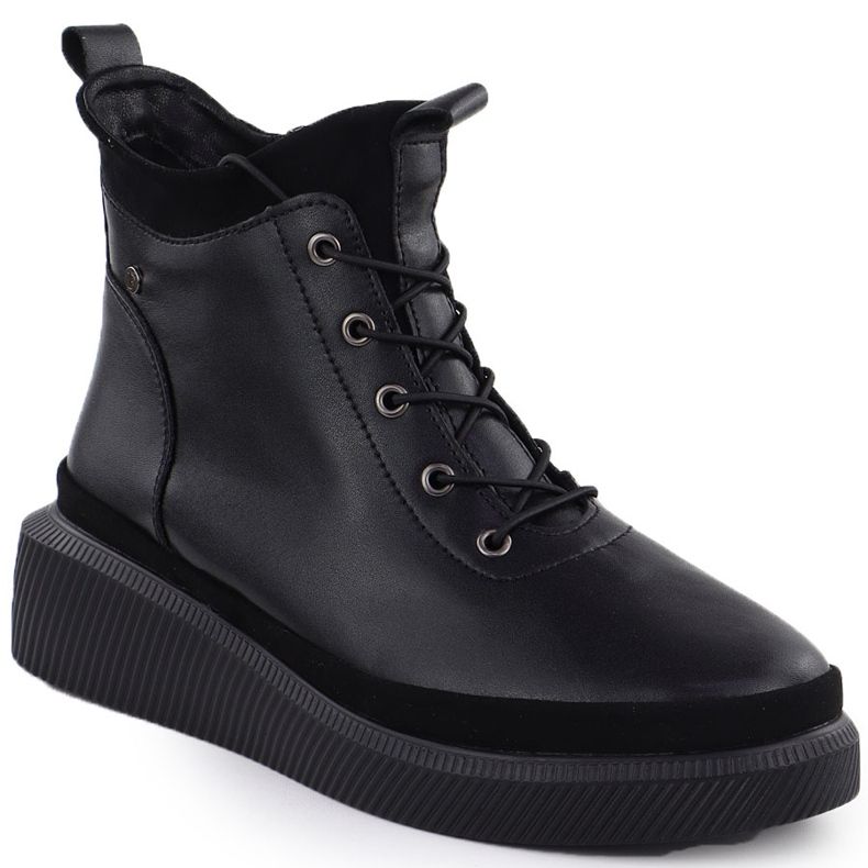 Cizme de piele pentru femei de pe platformă izolată Black Filippo DBT4799 negru