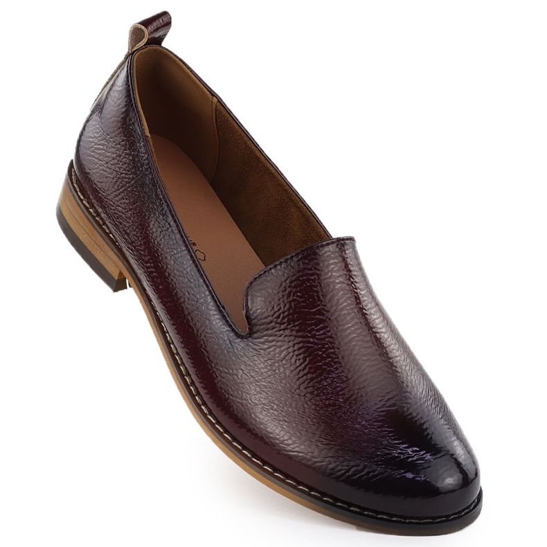 Pantofi pentru femei Lordii au pictat Burgundy Potocki 19337 roșu