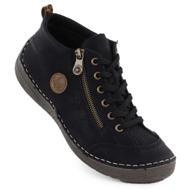 Cizme negre confortabile pentru femei Black Rieker 52514-00