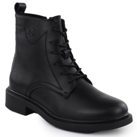 Cizme de piele pentru femei izolate Black Sergio Leone BT25172-S