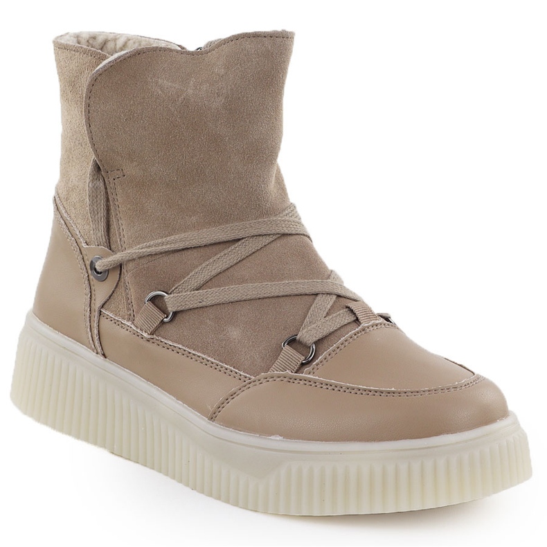 Cizme de piele pentru femei bej Filippo DBT7162