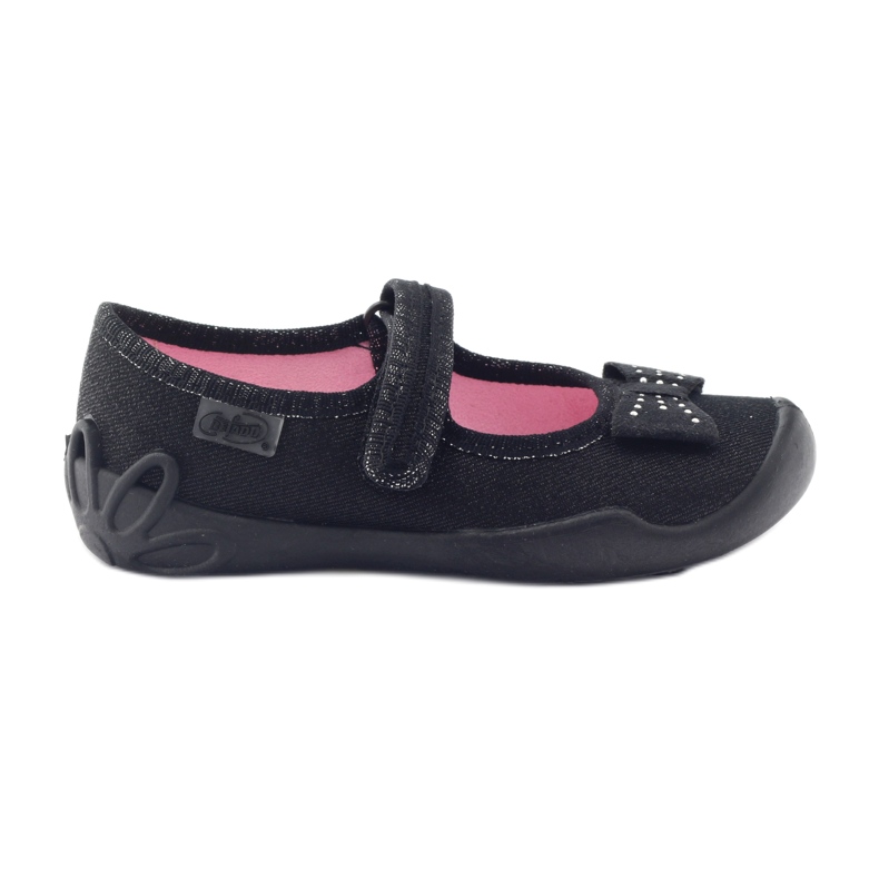 Befado Children’s Ballerinas 114x240 cu un arc în paiete negru
