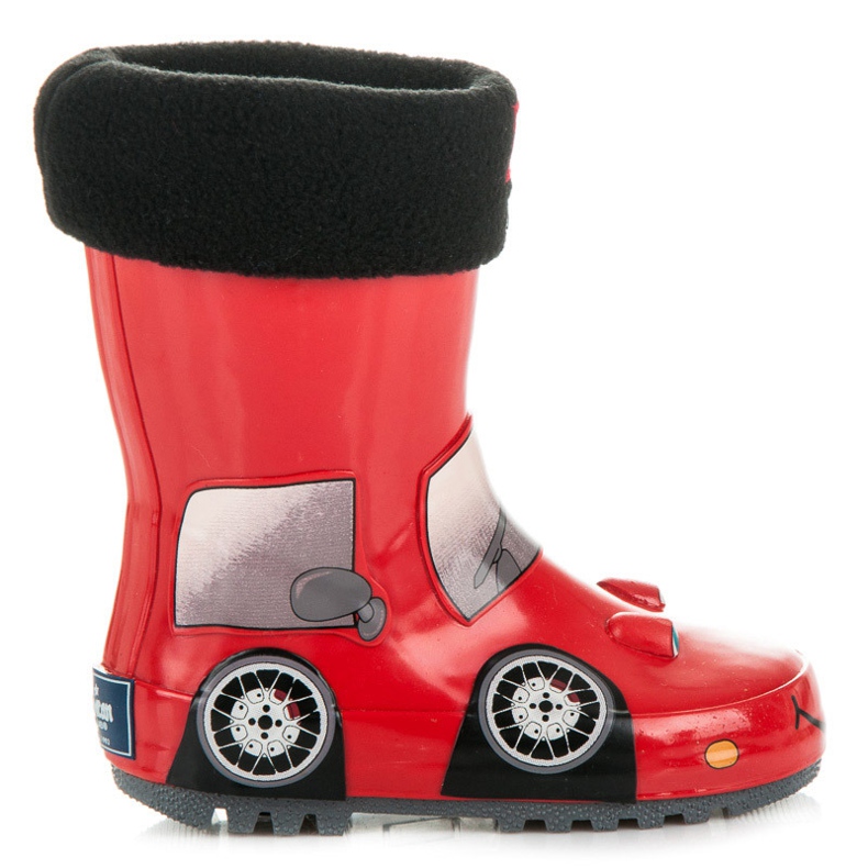 American Club Cizme de ploaie cu o mașină de jucărie roșu