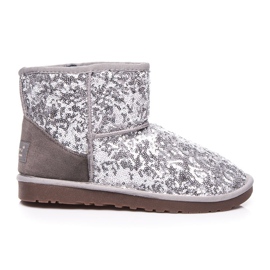 Torna Muklukes strălucitoare gri