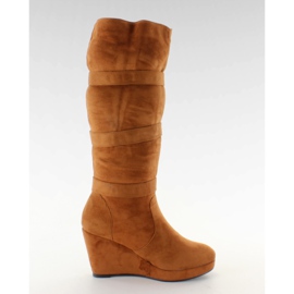 Platformă tocuri TE830-7Y camel multicolor