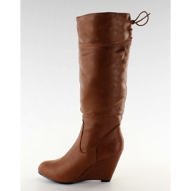 Cizme cu cămașă TE003 cămilă maro multicolor