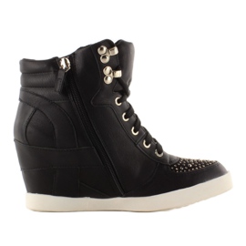 Adidași negri cu cârlige 8073 negru