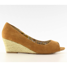 Espadrile pene Ls-141 camel maro
