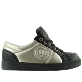 Adidasi Chanelki Y612 negri si aurii multicolor negru Adidasi Chanelki Y612 negri si aurii multicolor negru
