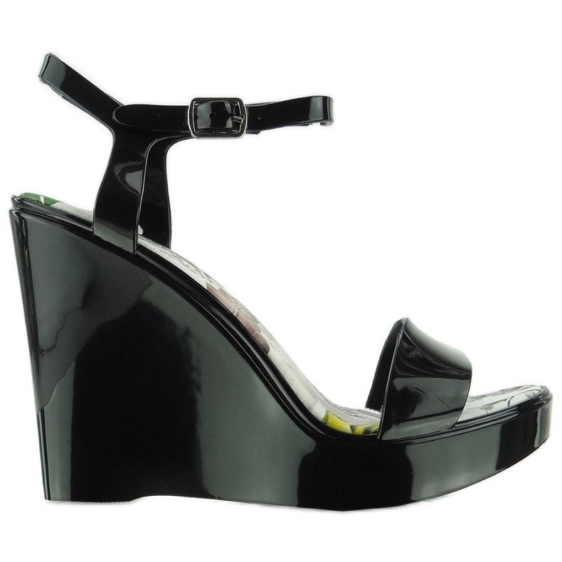 Sandale cu pană Meliski PT-5201 Negru