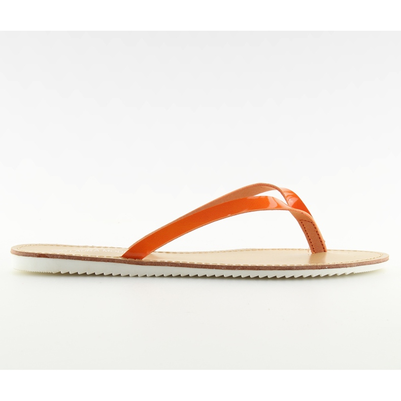 Papuci, talpă albă LS-76 Orange portocale