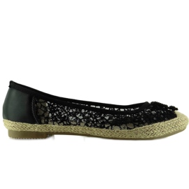 Espadrile din dantela L99163 Negru