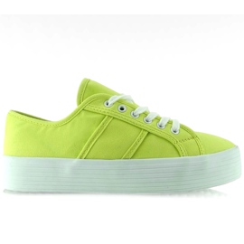 Adidași cu talpă înaltă Verde fluorescent