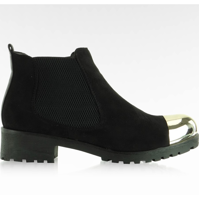 Cizme Jodhpur cu vârful auriu A89387 Negru