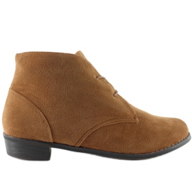 Pantofi din piele intoarsa cu siret A-27 Camel maro