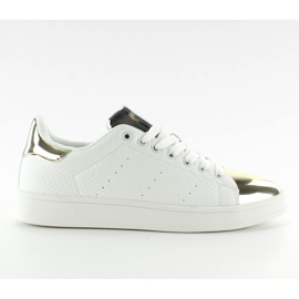 Pantofi sport ochelari de la oglindă Q56 Alb / Auriu galben