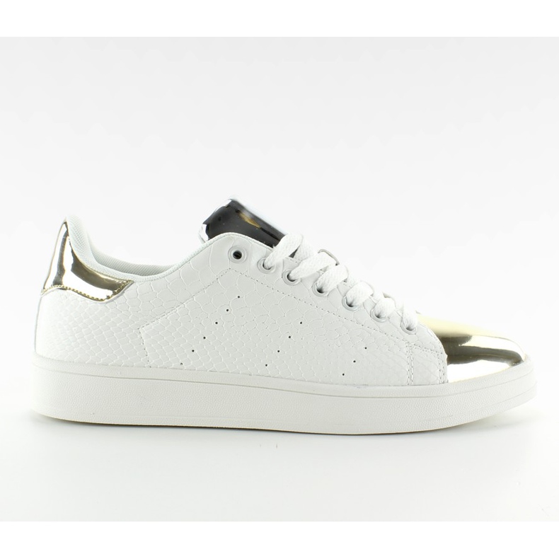 Pantofi sport ochelari de la oglindă Q56 Alb / Auriu galben