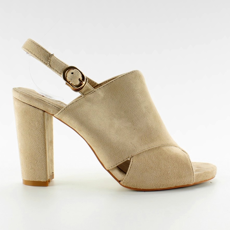 M227P Sandale cu toc larg Bej