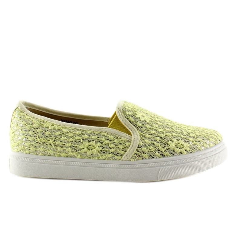 Slip-on din dantelă pasteluri XIN07P Galben Slip-on din dantelă pasteluri XIN07P Galben