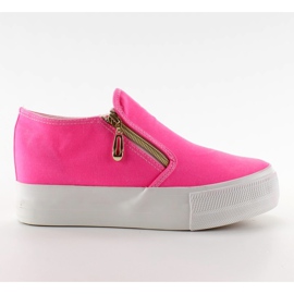 Wedge Slip-on cu fermoar NG620 Pink roz
