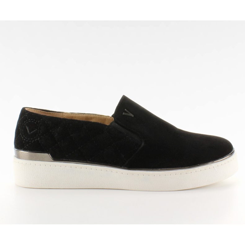 Tenisi slip-on din piele intoarsa 7103 Negri negru