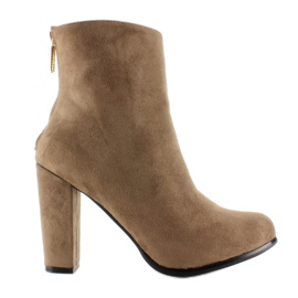Botine simple cu fermoar în spatele lui A920 Khaki kaki Botine simple cu fermoar în spatele lui A920 Khaki kaki