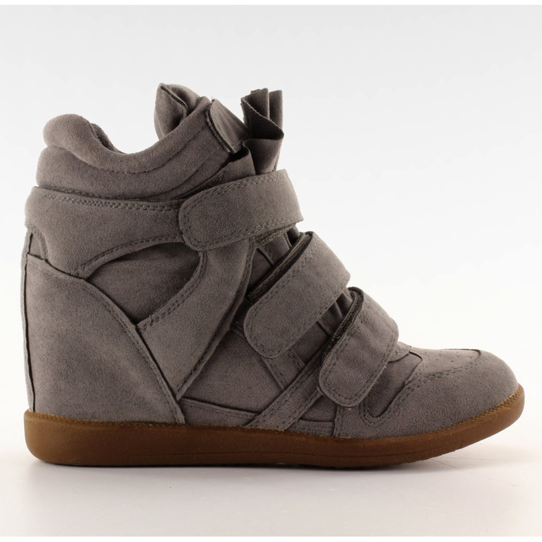 Adidași din piele de căprioară cu perna 6039 D. gri