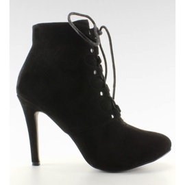 Dantelă tocuri înalte H253 Negru