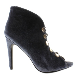 Pompe din catifea cu vârf deschis 1129 D. Gri