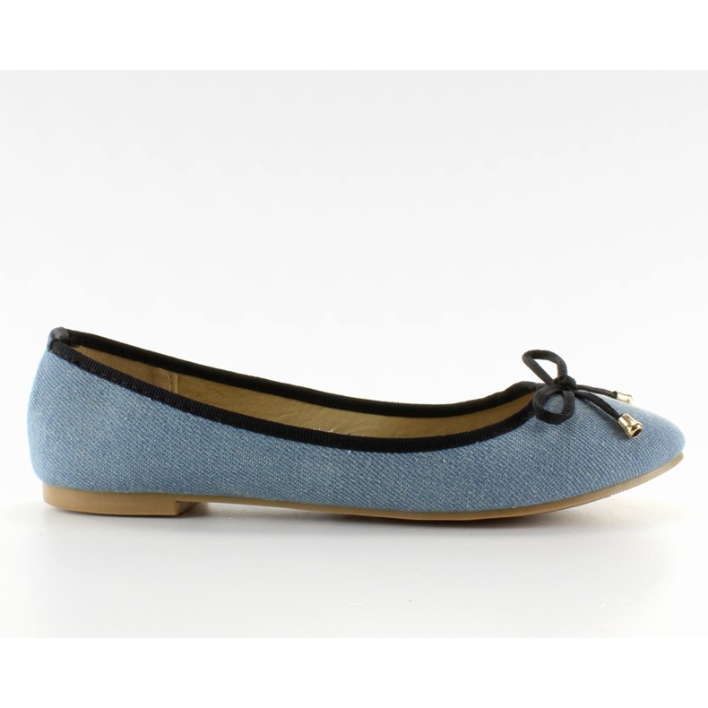 Balerine din denim cu tuns MB-6380 Lt. albastru