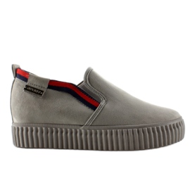 Creepers slipon cu dungi 2018-47 Gri Creepers slipon cu dungi 2018-47 Gri