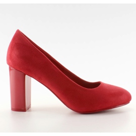 Suede pompe pe postul roșu M265 roşu