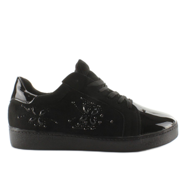 Tenisi dama cu cristale T273P Negri negru