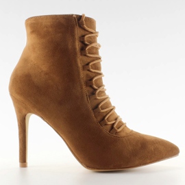 Lace-up cizme 100-595SE-1 Camel maro multicolor