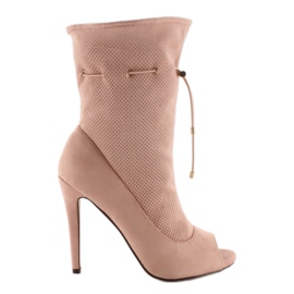 Cizme cu vârf deschis SY15 Pink roz Cizme cu vârf deschis SY15 Pink roz