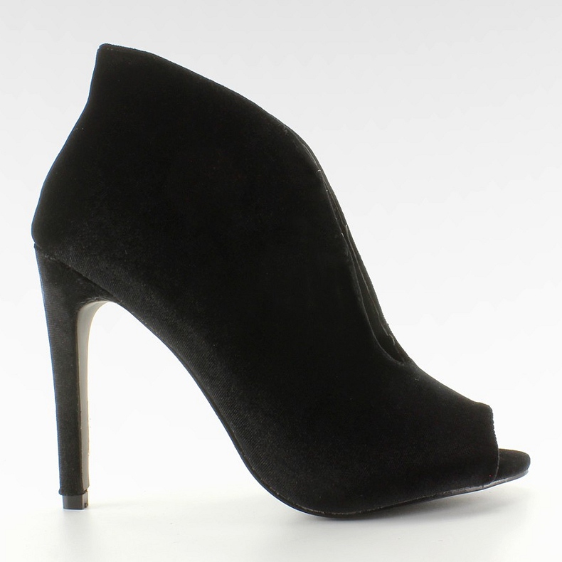 Cizme pompe catifea 8751 Negru