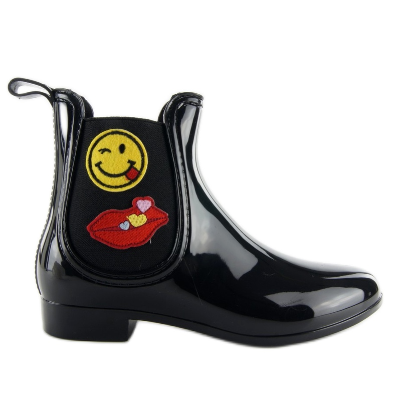 Galusuri dama cu petice lacuite D37 negru