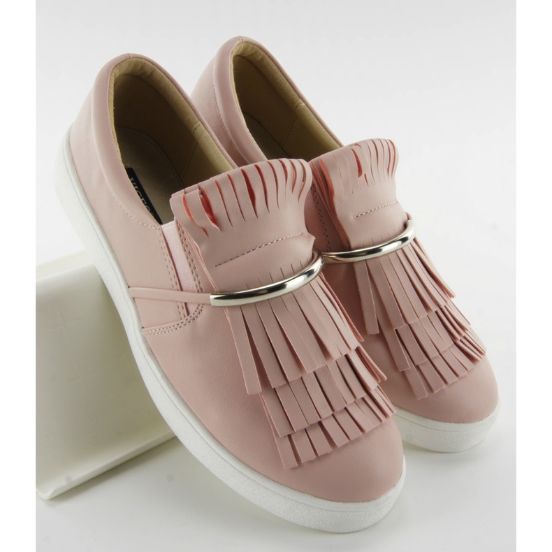 Slipony cu franjuri 6074 roz Slipony cu franjuri 6074 roz