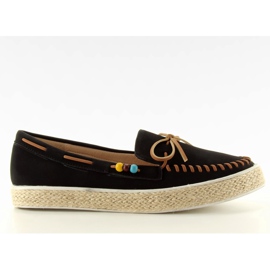 Mocasini cu margele colorate 2057 Negre negru