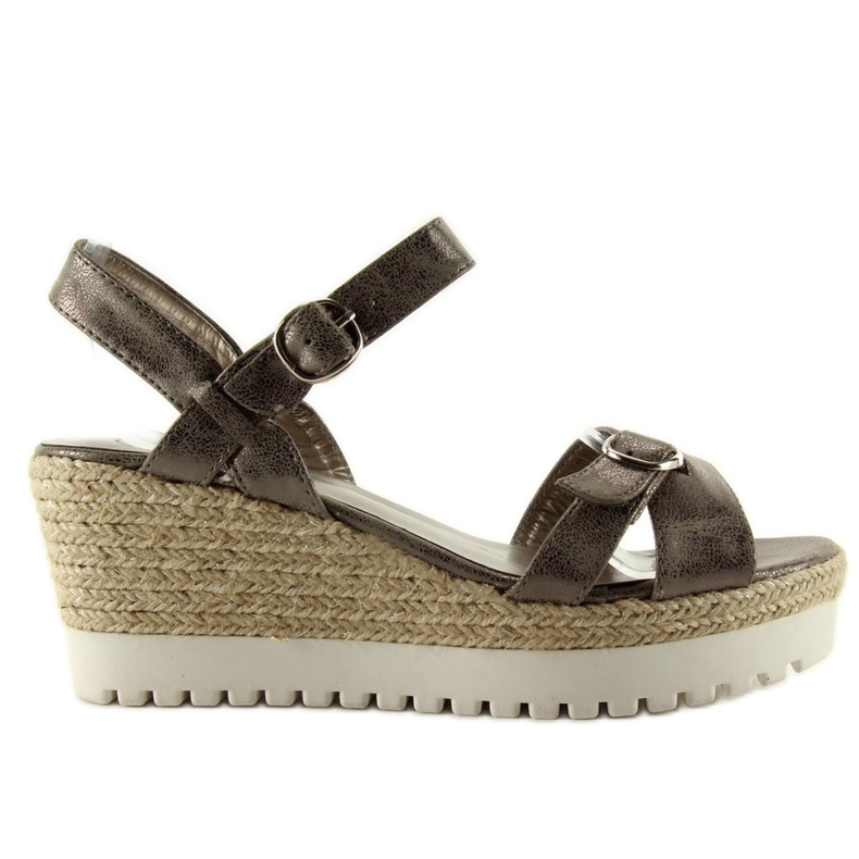 Espadrile metalice sandale plomo gri