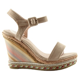 Espadrile cu pană pastel Y5p bej