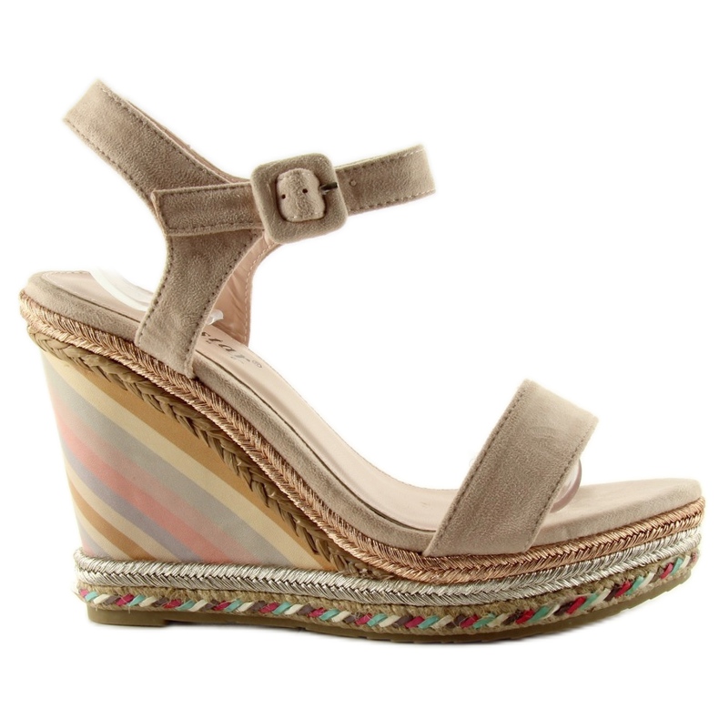 Espadrile cu pană pastel Y5p bej Espadrile cu pană pastel Y5p bej