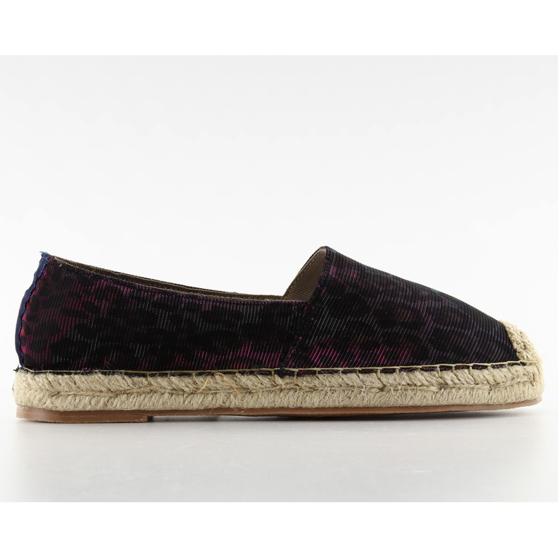 Espadrile iridescente 188-3 piersică negru violet roz