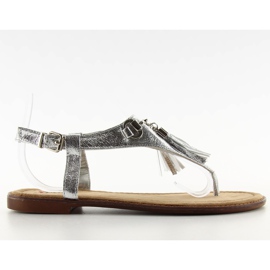 Sandale elegante cu flip-flop gri
